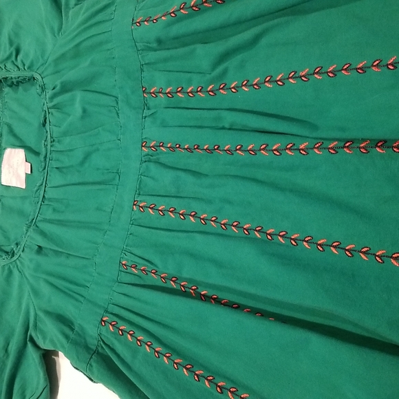 Romeo & Juliet Couture green embroidered, romantic mini dress. Size L All cotton - Picture 6 of 6